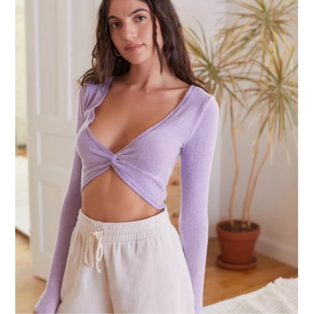 Light Purple Urban Outfitters Out From Under Claudia Twist Top Medium